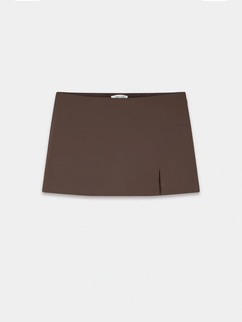 Brown Mini Skirt with Side Slit - Picture 5 of 6